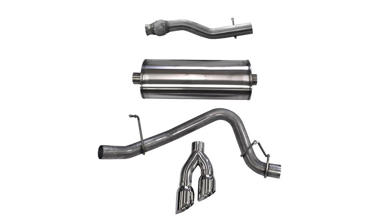 GMC Yukon XL 1500 Performance Exhaust - Single Side Exit - CORSA Performance - Cat Back Sport + Twin 4in Pro-Series Tips - Polished - `15-`20